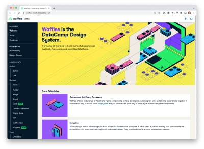 The Waffles Design system website.